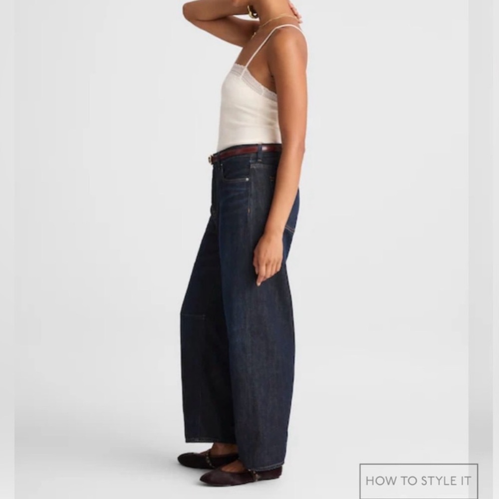 Madewell The Tall Curvy Darted Barrel-Leg Jean SoftDrape Size 27 Foundry Wash